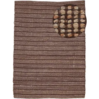 carpetfine Teppich »Lara , auch als Läufer« rechteckig 6 mm Höhe handgearbeitet, Wendeteppich aus 70% Jute/Baumwolle, Wohnzimmer, braun