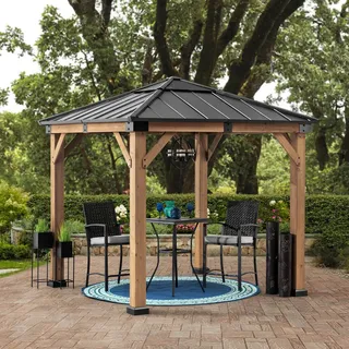 Sunjoy Gartenpavillon 2,73 x 2,73 m Braun/Grau