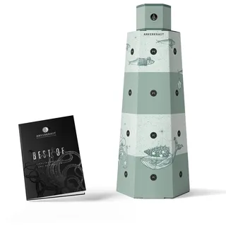 Ankerkraut Best Of Adventskalender 2025, Lieblingssorten Kalender | 24 Gewürz-Überraschungen Inkl. Hardcover-Kochbuch | Gewürze als Geschenk für Frauen & Männer | Deko zu Hause mit Leuchtturm-Design
