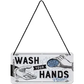 Nostalgic-Art Hängeschild Achtung Wash Your Hands