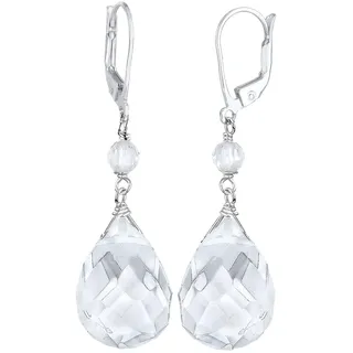 Elli Ohrringe Damen Tropfen Elegant Festlich mit Bergkristall Weiß in 925 Silber