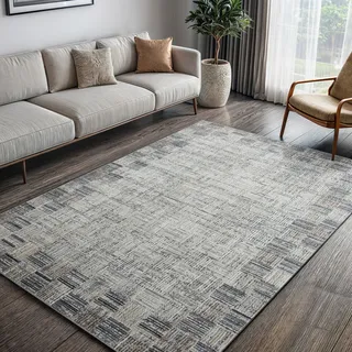 otto home Teppich OTTO HOME "Yasmin, LAGERRÄUMUNG", beige (creme), B:160cm H:8mm L:230cm, Polyester, Teppiche, Teppich, Kurzflor, modernes Design, mit Bordüre, pflegeleicht, Wohnzimmer