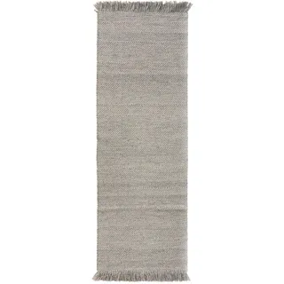 benuta Pure Wollteppich-Läufer Lars Hellgrau 70x200 cm , Textil , Gestreift , Rechteckig , 70x200 cm , Gots , pflegeleicht , Teppiche und Böden, Teppiche, Teppichläufer, Läufer
