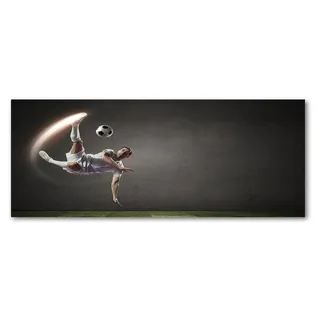 Tulup® Küchenrückwand Spritzschutz aus Glas -125x50 -Spritzschutz auf gehärtetes Glas Deko Sport Fußballer - Schwarz