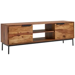 Mid.you Sideboard , Sheeshamfarben , Metall , Sheesham , massiv , 147x51x38 cm , stehend, handgemacht , Holzmöbel, Kommoden Holz, Sideboards Holz