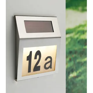 HI Solar LED Beleuchtete Hausnummer - Silber