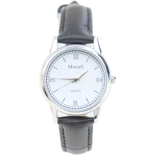 Rötting Design Damenuhr Quarz Kollektion "Maxali" - schwarzes Lederarmband silberfarbenes Gehäuse