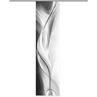 Schmidt W. Gmbh Flächenvorhang , Grau, Hellgrau, Dunkelgrau , Textil , Abstraktes , 60x245 cm , mit Paneelwagen, Seidenoptik, mit Metallabschlussleisten , Heimtextilien, Vorhänge, Flächenvorhänge
