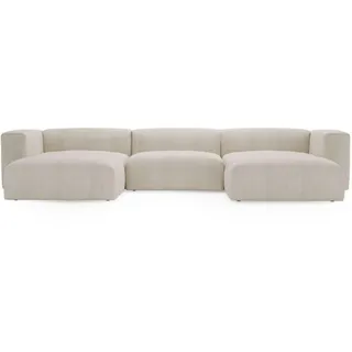 GRAINGOLD Eckcouch Cord 5-Sitzer Beige