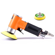 Druckluft Exzenterschleifer 75mm 50mm, mini Winkelschleifer Schleifmaschine Poliermaschine für Auto, Möbeln, Holz (Orange)