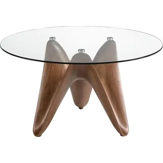 ángel cerdá Esstisch Ø 130 cm transparent/braun