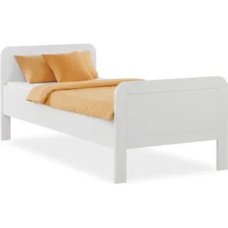 Homestyle4u Komfortbett 90x200 Bett Senioren Seniorenbett Weiß Holz Kiefer, cm Schlafzimmer, Betten