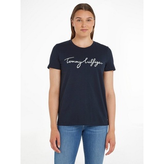 Tommy Hilfiger »HERITAGE CREW NECK GRAPHIC TEE«, mit Script Logo-Schriftzug & Weiß,Dunkelblau - XXS