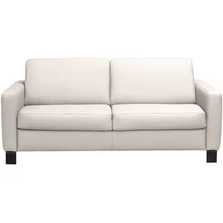 Celina Home Schlafsofa , Ecru , Textil, Leder , Kombination Echtleder/Lederlook , Rindleder , 190x87x100 cm , Made in Eu , Fußauswahl, Lederauswahl, Stoffauswahl, Rücken echt , Wohnzimmer, Sofas & Couches, Schlafsofas, Sonstige Schlafsofas