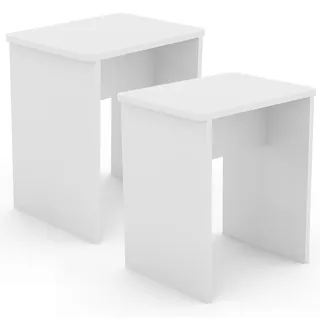 VCM Hocker Holzwerkstoff 40 x 45 x 30 cm Weiß