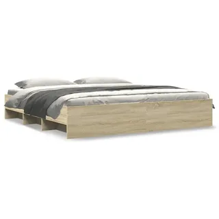 vidaXL Bettgestell ohne Matratze Sonoma-Eiche 180x200 cm Holzwerkstoff - Braun
