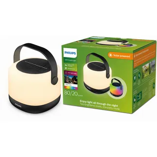 Philips Solarleuchte Kunststoff 12 x 15 x 14,9 cm inkl. USB Ladekabel schwarz-weiss