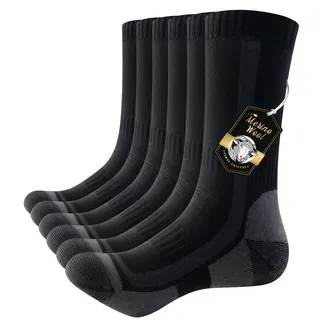 PULIOU Merino Socken Thermosocken Herren Damen Wandersocken Dicke Merinowolle Outdoor Trekkingsocken Anti-Blasen Arbeitssocken Wintersocken,3 Paar