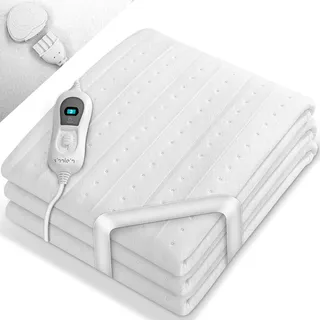 sinnlein® Wärmeunterbett 150x80cm mit Abschaltautomatik & 3 Heizstufen | Heizdecke Wärmebettunterlage fürs Bett | Wärmedecke Unterbett Wärmeauflage mit Überhitzungsschutz aus weichem Vlies, waschbar