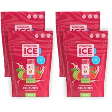 Zebra ICE veganes Eis ohne Zuckerzusatz, Probierpaket Guave & Erdbeere 20 Stück | Früchtpüree Wassereis zum Einfrieren | Vegan - Glutenfrei - Lactosefrei