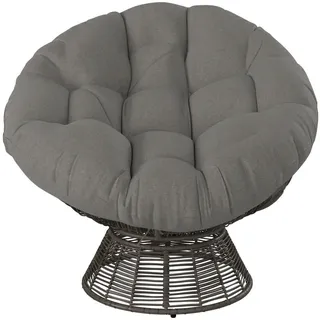 Ambia Garden Garten-Relaxsessel , Grau , Metall, Kunststoff , Füllung: Baumwolle (recycelt) , 95x84x77 cm , Gartenmöbel, Gartenliegen, Liegestühle