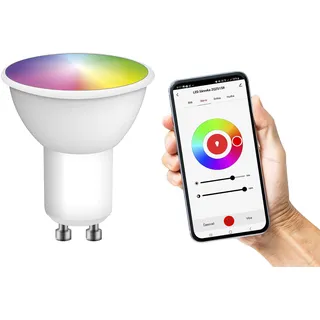 EMOS GoSmart - Smart Home RGB LED-Lampe Spot MR16 mit App - GU10 - dimmbar, mehrfarbig & Weißtöne - 400lm - 4,8W (statt 35W Glühbirne) - 20 000 Stunden - WiFi - Google Home und Alexa kompatibel