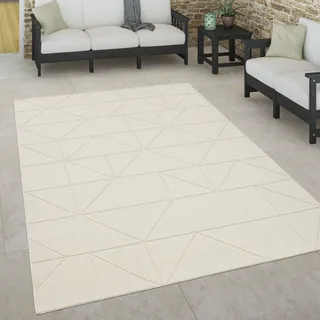 Outdoor Teppich Skandinavisch wetterfest Modern & Pflegeleicht für Innen & Außen Grösse 120x170 cm - Creme