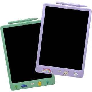 DYNASONIC (Pack 2 DYNA-PM) Farb-LCD-Schreibtablett, 10 Zoll für Kinder, Magnettafel zum Zeichnen, Lernspielzeug, Geschenk für Kinder, Whiteboard