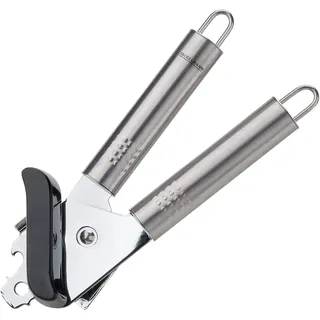 Fackelmann Dosenöffner OVALGRIFF, praktischer Konservenöffner aus Edelstahl, Universalöffner mit ergonomischem Griff (Farbe: Silber), Menge: 1 Stück