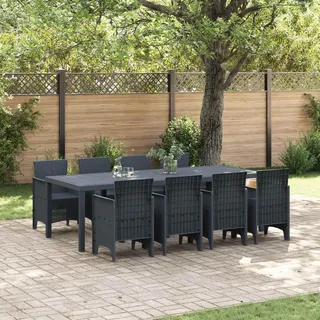 vidaXL Garten Essgruppe 9 pcs Anthrazit Polypropylen - Grau