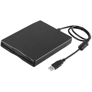 Sxhlseller USB Externes 3,5 Zoll Diskettenlaufwerk, Tragbarer Floppy Disk Reader für PC & Laptop, Plug & Play, USB 2.0, Kompatibel mit XP/7/8/10/Vista/Mac OS, Schwarz