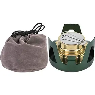 Nikou Spirit Cooker, Alkoholherd Outdoor Tragbarer ultraleicher Mini Kochbrenner Kraftstoff Grill Camping Hauptpicknick (grün)