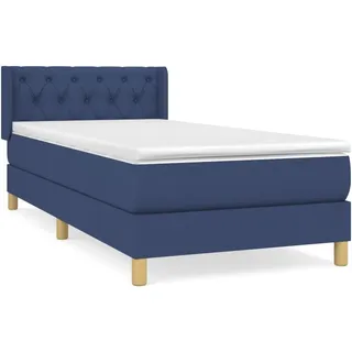 vidaXL Boxspringbett mit Matratze Blau 80x200 cm Stoff - Blau