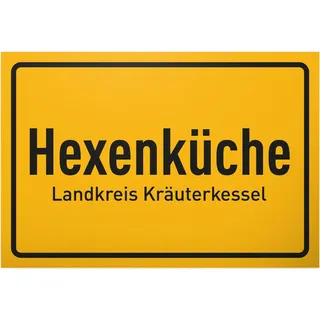 DankeDir! Hexenküche Landkreis Magie - Schild 30 x 20 cm - Geschenk Deko Kollegen Freunde Geschenkidee Party - lustiger Spruch Türschild Geburtstagsgeschenk Spruchschild Küche Koch