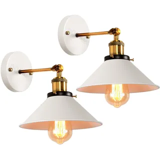 Pendelleuchte 3 Flammige Hängeleuchte Vintage Industrielle Hängelampe E27 Deckenleuchte Retro Design Lampenschirm 220mm Edison Lampe für Küche Esszimmer Schlafzimmer Flur (Weiße-W-2)