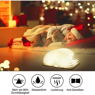 LED Buchlampe, 7 Farbmodi Buch lampe, Faltende Buch-Lampe, USB wiederaufladbar Tischleuchte, Nachttischlampe, dekorative Lampen [Energieklasse A+++]