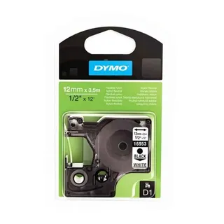 Dymo D1 Hochleistungs-Nylon-Etikettenband | schwarz auf weiß |12 mm x 3,5 m