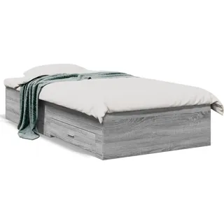 vidaXL Bettgestell mit Schubladen Grau Sonoma 90x200 cm Holzwerkstoff - Grau