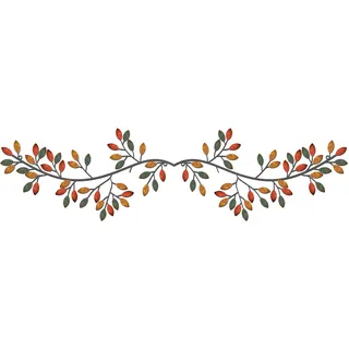 Hotop 2 Stück Metall-Baumblatt-Wanddekoration, Weinrebe, Olivenzweig, Blatt, Wandkunst, Schmiedeeisen, Skulpturen über dem Bett, Wohnzimmer, Outdoor-Dekoration (klassischer Stil, Vintage-Farbe)