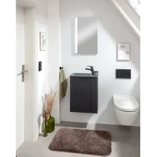 Fackelmann Mini-Waschtischunterschrank SBC Links 44 x 60 x 24,3 cm Schwarz Matt