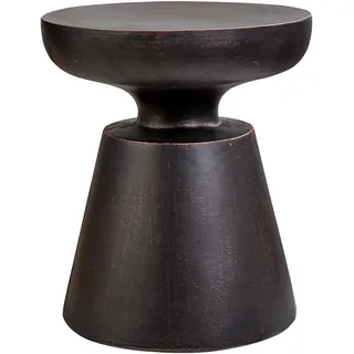 Beliani Beistelltisch schwarz MgO und Glasfaser rund 45 cm Unregelmäßige Form Modern Outdoor Couchtisch Wohnzimmer, Ausstattung Möbel - Schwarz