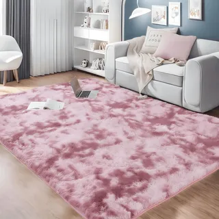 linyingdian Hochflor Teppich wohnzimmerteppich Langflor - Teppiche für Wohnzimmer flauschig Shaggy Schlafzimmer Bettvorleger Outdoor Carpet. (Pink Lila, 160x230cm)