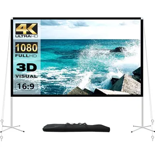 Tragbare Beamer Leinwand Außenbereich Filme: projektionswände 100-Zoll mit Tragepaketfür Camping und Heimkino die Faltbare Anti-Falte