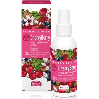 Helan I Sorbetti CherryBerry Parfümiertes Wasserspray für Körper und Gesicht, belebend mit Vitamin C, schwarzen Johannisbeeren und Amarena, leicht, natürlich, alkoholfrei und feuchtigkeitsspendend mit