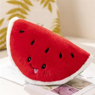 Herfair Obst Plüschtiere, Früchte Kuscheltier Kreativ Plüsch Kissen Kuschelkissen Kinder Kawaii Plüschkissen Spielzeug Geschenk für Jungen und Mädchen (Wassermelone)
