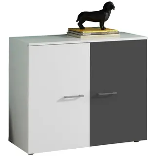 Carryhome Kinderkommode , Graphitfarben, Weiß , Kunststoff , 4 Fächer , 90x74x37 cm , Beimöbel erhältlich , Babymöbel & Kindermöbel, Babyzimmer, Babyregale & Kinderregale