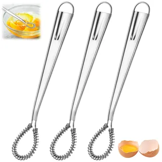 3 Mini Schneebesen Set, Kleiner Schneebesen Edelstahl, Dänischer schneebesen Und Spiralbesen, Praktisch Für Küche, Camping Und Unterwegs, Rostfrei Und Langlebig