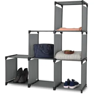 Domopak Living Regal mit 6 Fächern 106 x 30 x 110 cm Grau