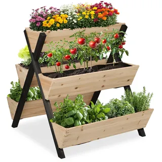 Relaxdays Vertikalbeet 82 x 75 x 90 cm Schwarz