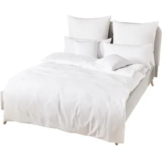 Traumschlaf Hotelbettwäsche koch- und chlorfest aus 100% Baumwolle - Mako-Satin, weiß - 240x220 cm + 2X 80x80 cm